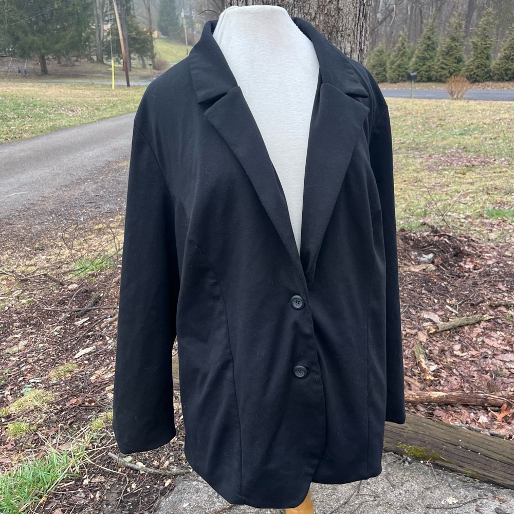PURE ENERGY VINTAGE BLACK WOMENS BLAZER PLUS SIZE 4